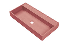 Ultra Modern concrete cement wash basin counter top Matt Black rectangle 800 mm basin 2022