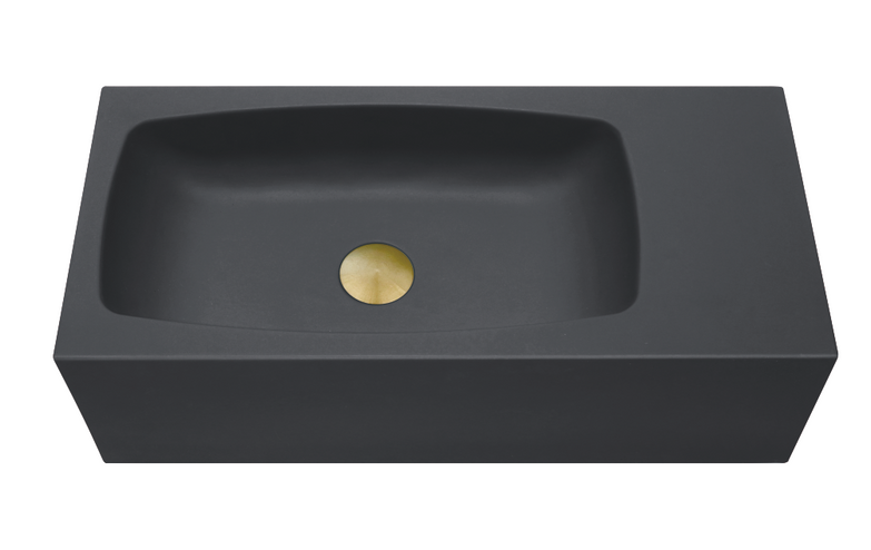 Ultra Modern concrete cement wash basin counter top Wall Hung Square Basin Matt Black 2022