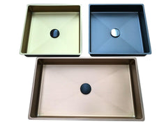 Ultra Modern burnished rose gold brass gold gunmetal black stainless steel basin