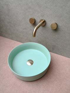 2023 Matte Mint Green Round 360 mm Dia top counter basin porcelain sink
