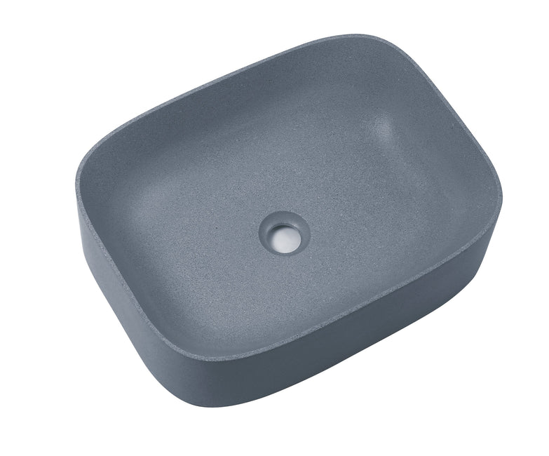 Ultra Modern concrete cement wash basin counter top Matt Light Grey rectangle basin 2022