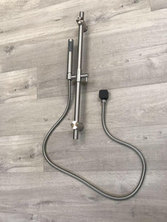 Stainless steel shower set hand held sliding progressive brushed nickel mixer