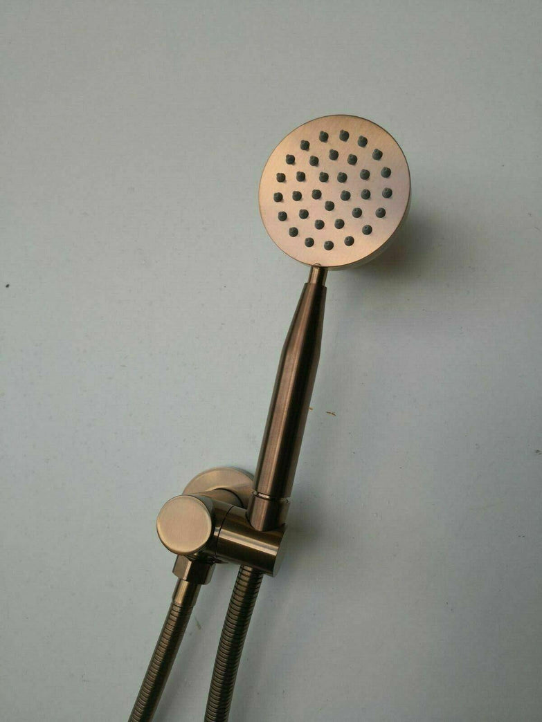 Watermark Brushed rose gold copper shower set 200 mm wall arm deverter hand held