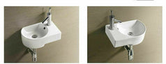 WALL HUNG white Basin vanity powder room with pop up plug bottle trap Bolts kit