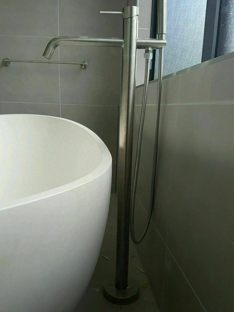 WELS Freestanding Bath Mixer 304 Stainless Steel Tap Hand Held Shower Outdoor OK