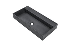 Ultra Modern concrete cement wash basin counter top Matt Black rectangle 800 mm basin 2022