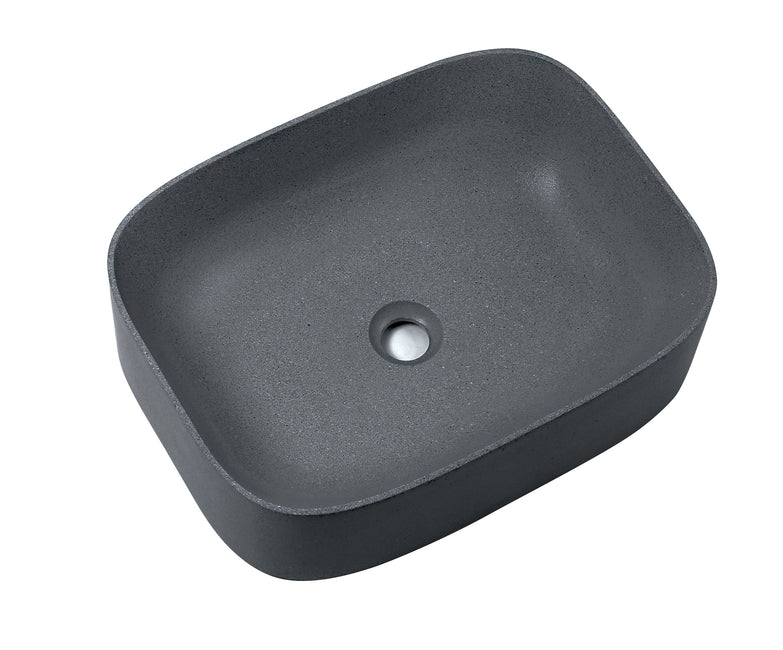 Ultra Modern concrete cement wash basin counter top Matt Light Grey rectangle basin 2022