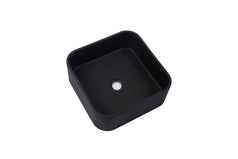Ultra Modern concrete cement wash basin counter top Matt Black Square basin 2021