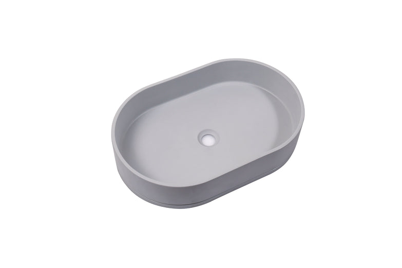 Ultra Modern concrete cement wash basin counter top Matt mint Green Oval basin 2023