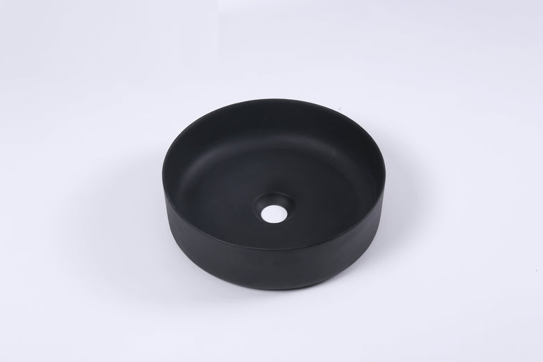 Ultra Modern concrete cement wash basin counter top Matt Dark Grey Round basin 2021