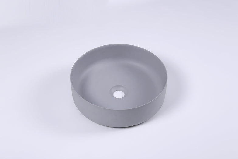 Ultra Modern concrete cement wash basin counter top Matt Dark Grey Round basin 2021