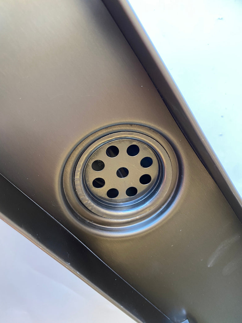 Watermark Certified 900mm Brushed Copper Tile Insert Floor Waste | PVD 304 Stainless Steel | Linear Shower Drain