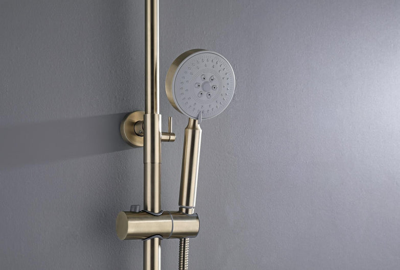 2023 Brushed Brass Gold Stainless Steel 304 made shower set with diverter 200 mm head sprayer hand held head