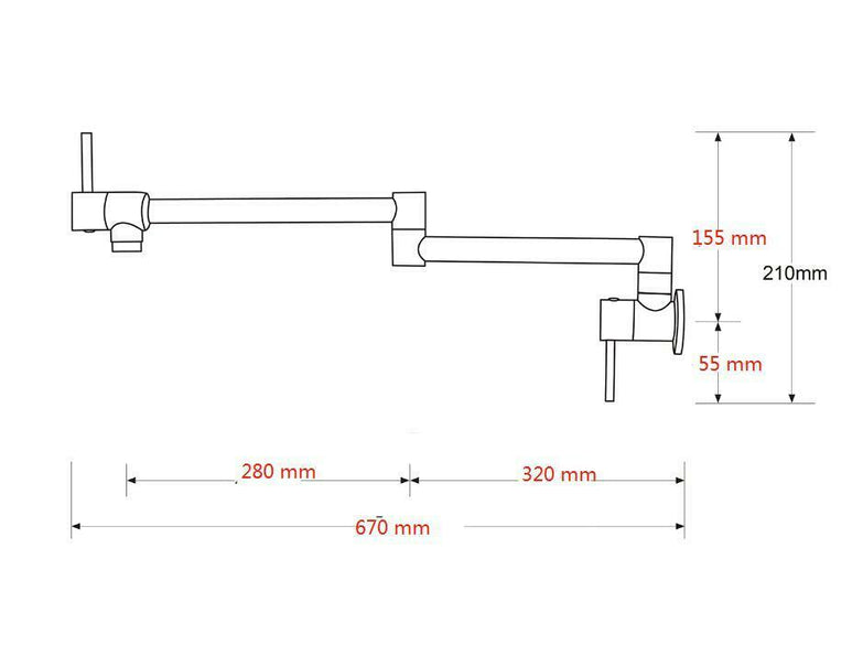 2023 Brushed Gunmetal Kitchen tap Wall Mounted Pot Filler Single Cold Water inlet