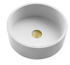 Ultra Modern concrete cement wash basin counter top Matt White Round basin 2022