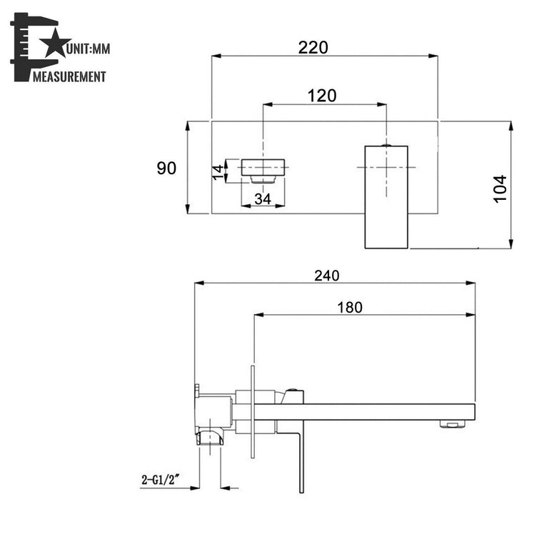 2022 all new WELS Watermark Chrome Square wall mixer