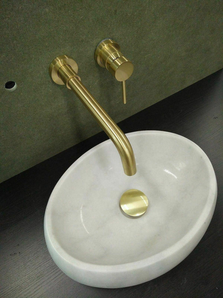 2023 Deep Burnished Gold Brushed mixer WELS WaterMark round taps wall faucet basin
