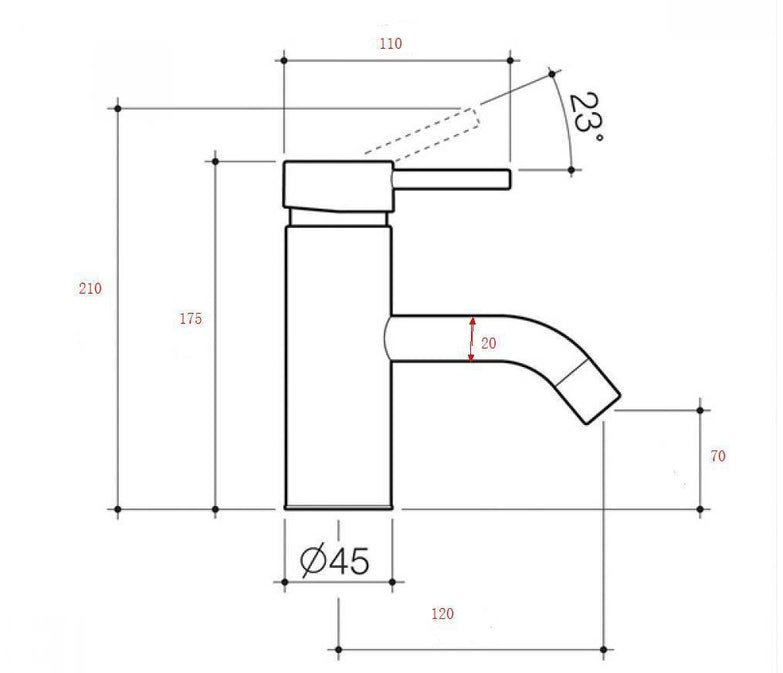 WELS round basin tap faucet gloss rose gold copper tap mixer spout watermark new