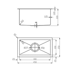 The First Polished stainless steel 304 single small bowl kitchen sink hand made pantry