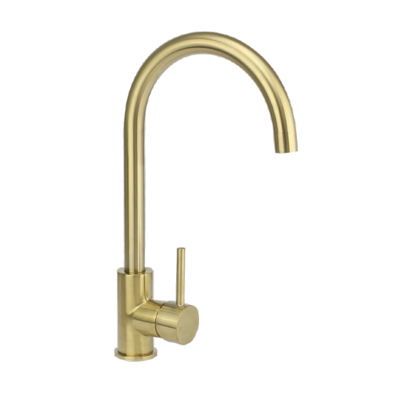 2023 Goose Neck Brushed Copper rose gold Gunmetal stainless steel swivel kitchen tap mixer Gold