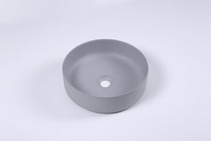 Ultra Modern concrete cement wash basin counter top Matt White Round basin 2023