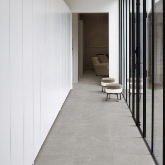 Outdoor tile flooring in modern architectural space