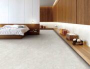 Ivory porcelain tile flooring in modern Melbourne home interior design