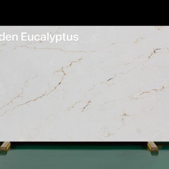 Golden Eucalyptus – Premium zero-silica engineered stone slab with veining detail
