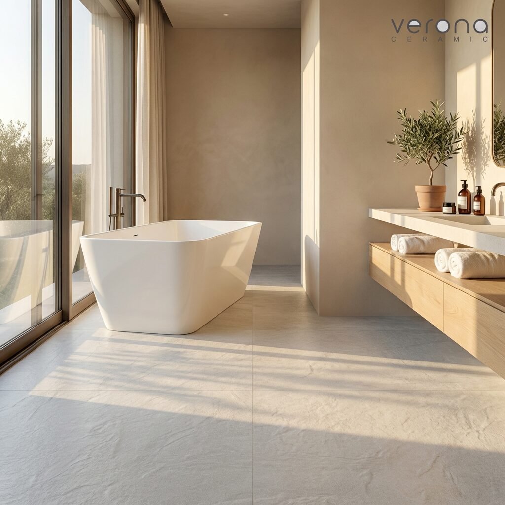 Luminous Light Grey: 600x600mm Soft-Texture Porcelain - Image 3