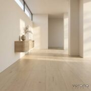 Stonington European Oak engineered flooring in a modern interior with whitewashed blonde tones