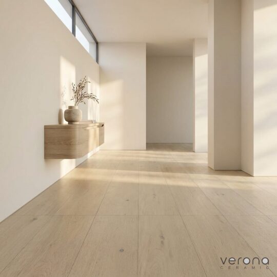 Stonington European Oak engineered flooring in a modern interior with whitewashed blonde tones