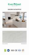 Golden Eucalyptus – Premium Zero-Silica Engineered Stone surface in a modern kitchen design