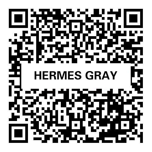 Hermes Gray engineered stone sample with QR code and product name.