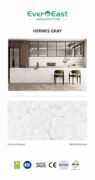 Hermes Gray engineered stone countertop and flooring in modern kitchen design