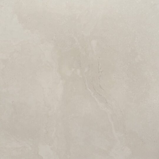 Close-up of ivory porcelain tile with subtle veining, 600x600mm tile option.