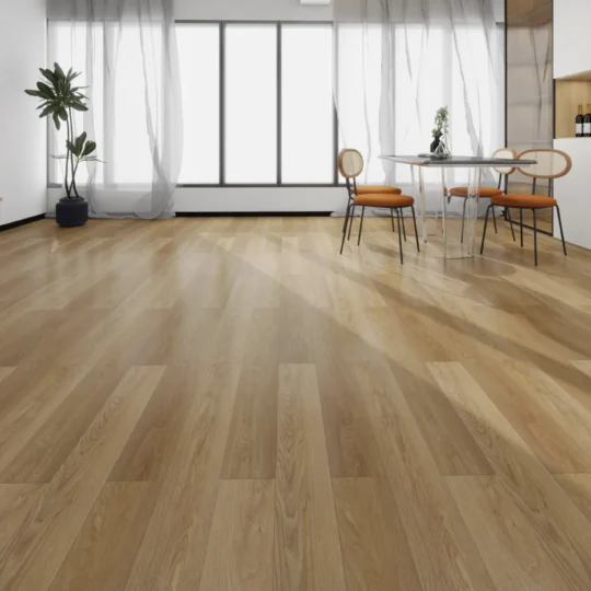 Gardenia European Oak engineered timber flooring with a matt brushed finish in a modern interior setting.