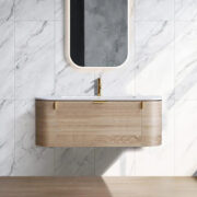 Plateau Collection — Wall Hung Vanity with Flat Stone Top