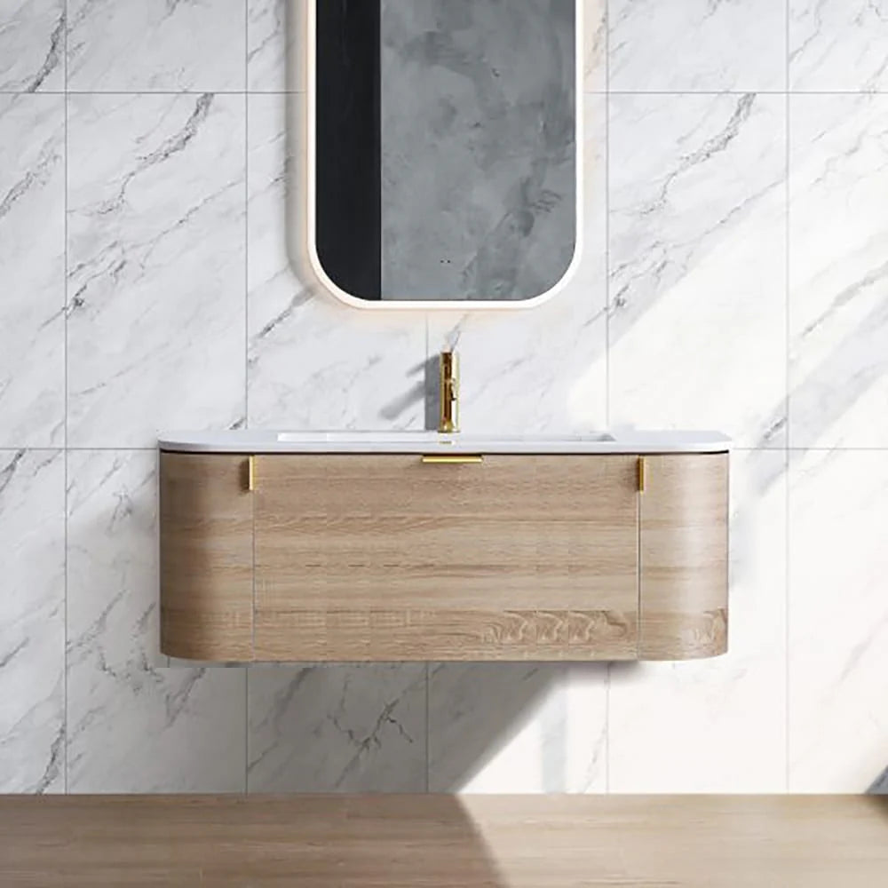 Plateau Collection — Wall Hung Vanity with Flat Stone Top