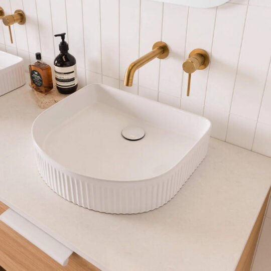 Fluted Arch - counter top basin - Gloss or Matte White - 415*362*120mm
