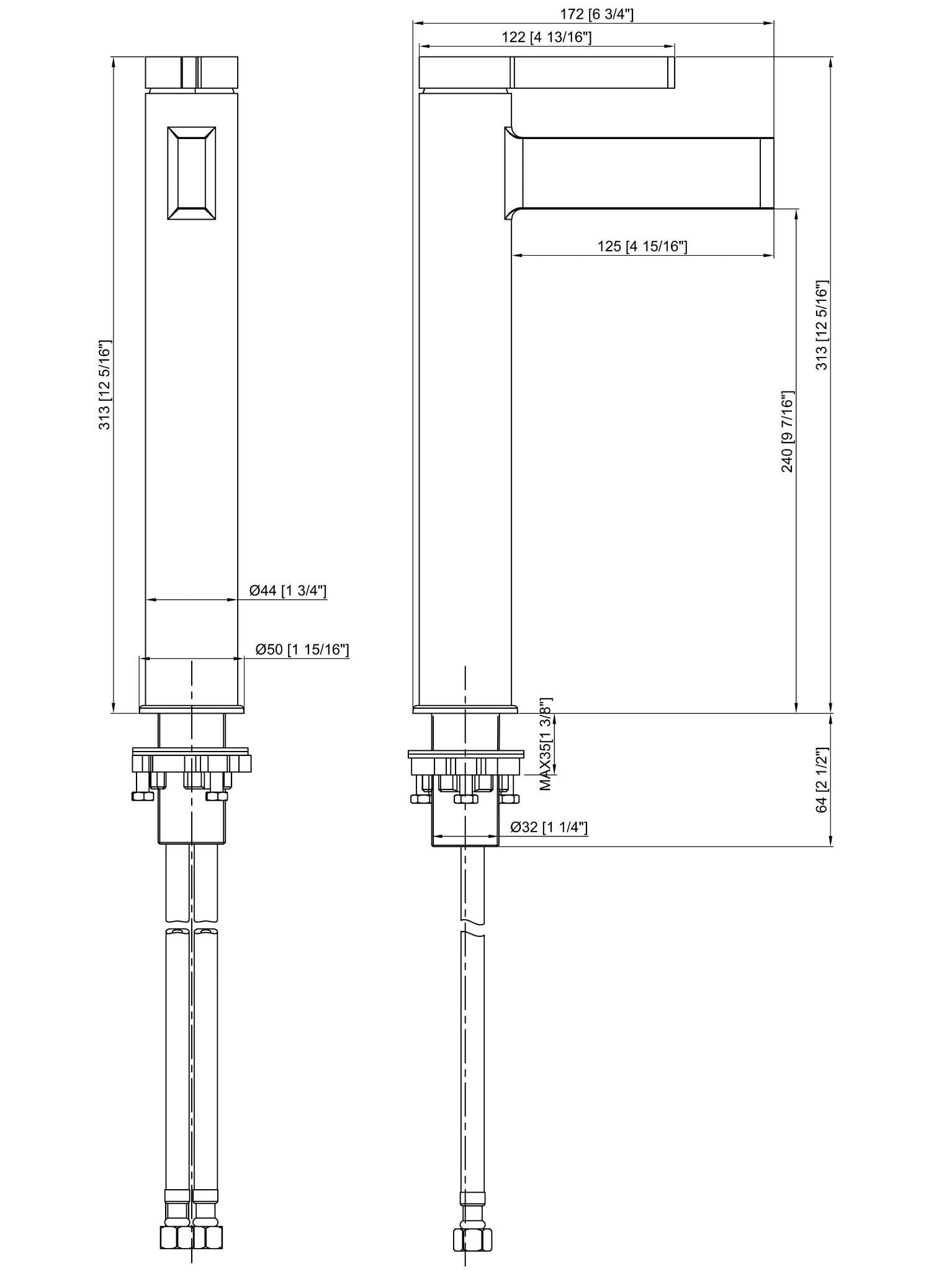 Luana Interiors - Deck Mount Basin Mixer in 3 Selectable Colors (Tall) - Image 6
