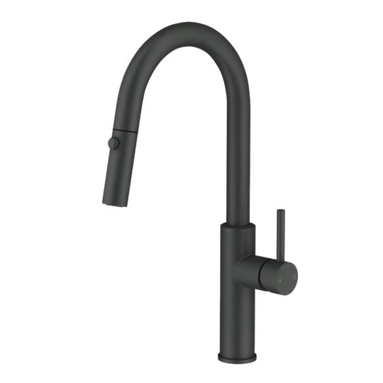 Luana Interiors - Kitchen Laundry Sink Mixer in Matte Black (Swivel & Pull Out)