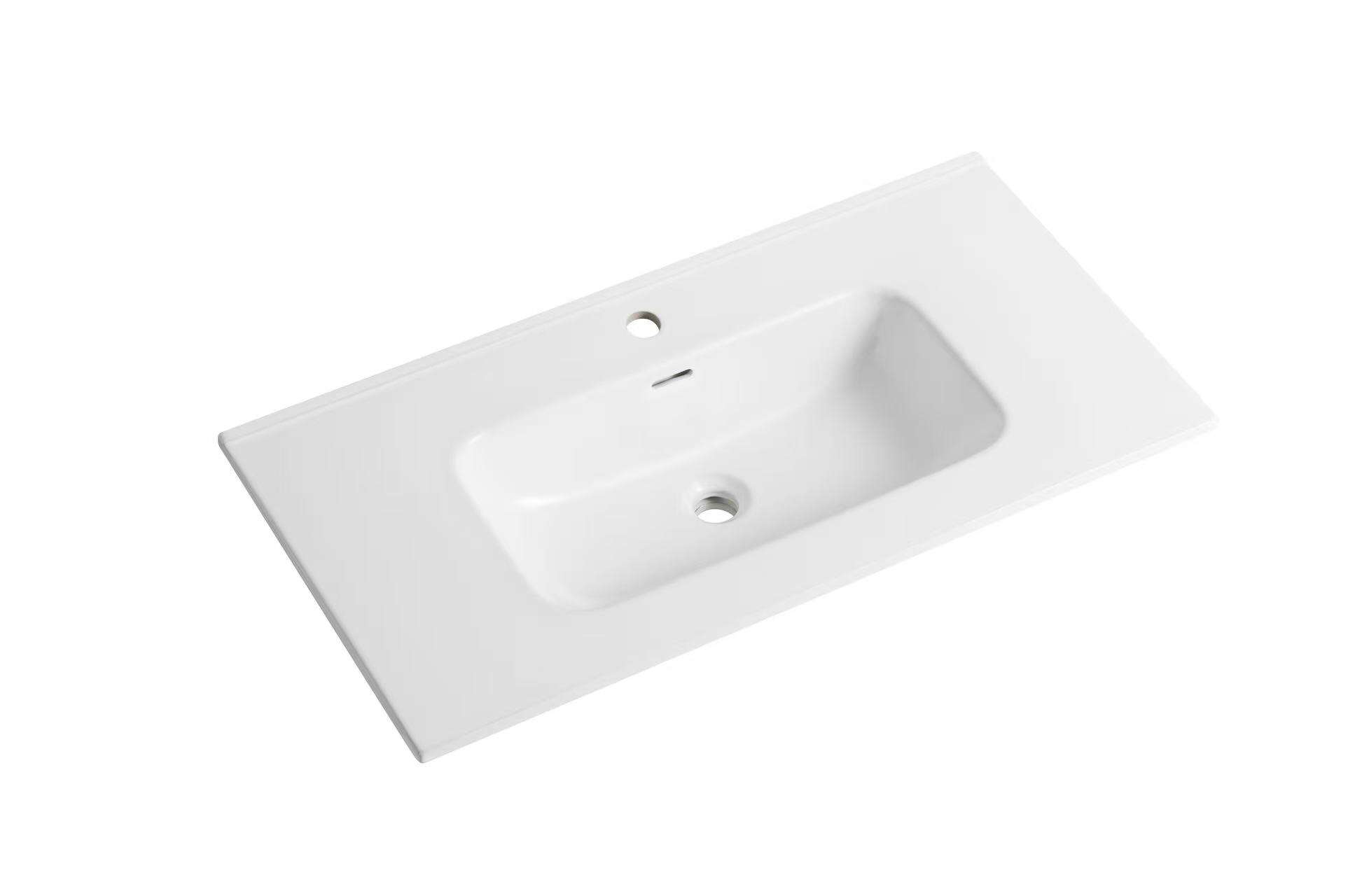 Floor Standing Minimalist Two Pack Vanity with Ceramic Top - Image 25