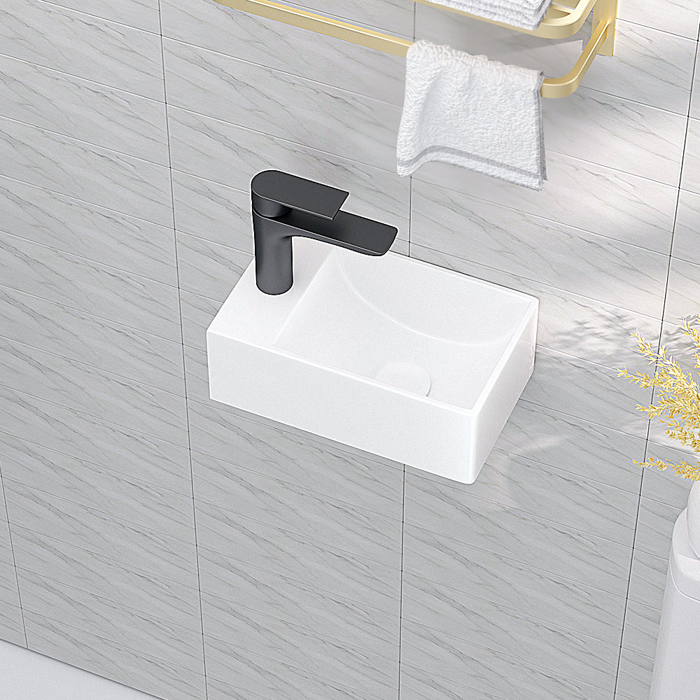 Luana Interiors - Wall Hung Basin One Tap Hole (295x185x95) - Image 2