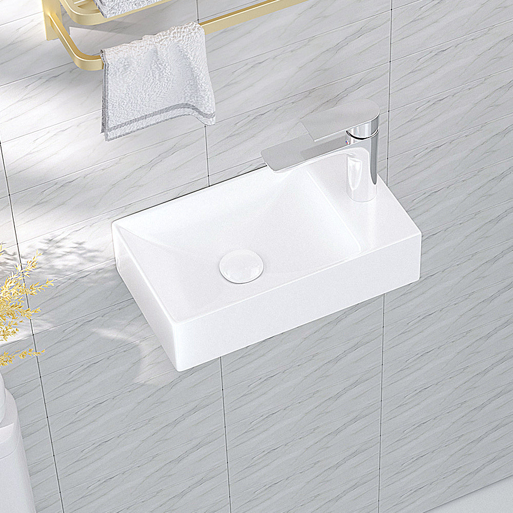 Luana Interiors - Wall Hung Basin One Tap Hole (380x220x100) - Image 2