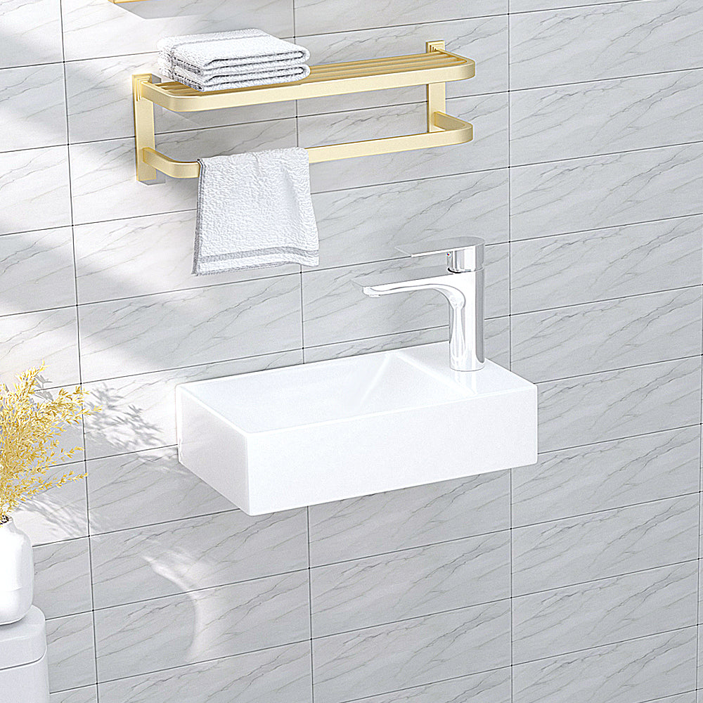 Luana Interiors - Wall Hung Basin One Tap Hole (380x220x100) - Image 3