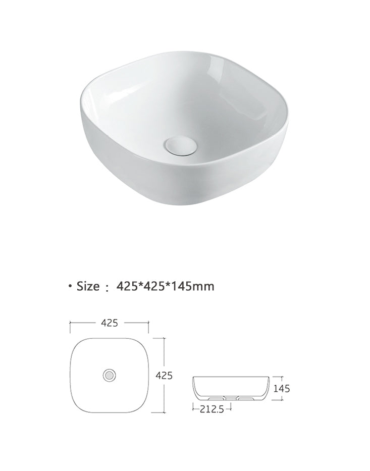 Luana Interiors - Counter Top Basin (425mm*425mm*145mm) - Image 5