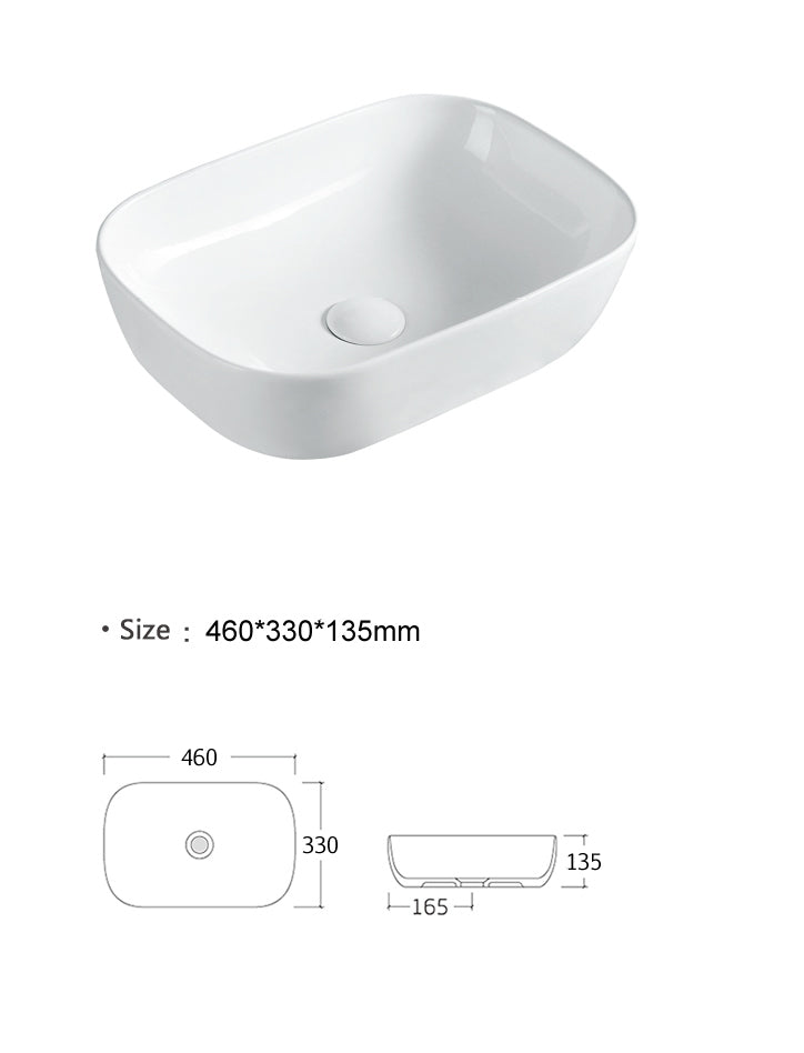 Luana Interiors - Counter Top Basin (460mm*330mm*135mm) - Image 5