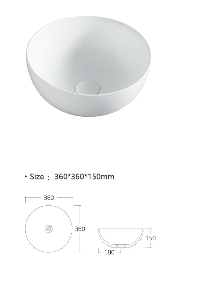 Counter Top Basin (360mm*360mm*150mm) - Image 5