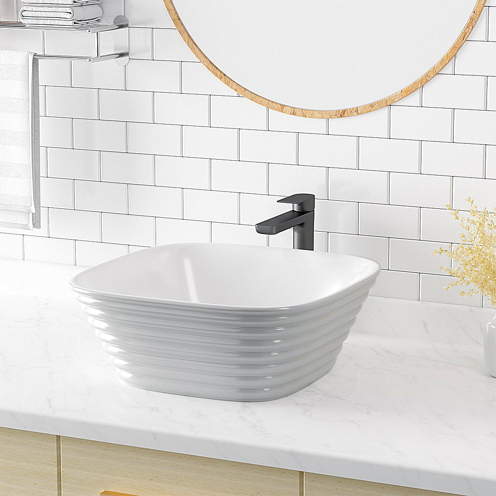Luana Interiors - Counter Top Basin Light Grey with Texture(405mm*405mm*155mm) - Image 2
