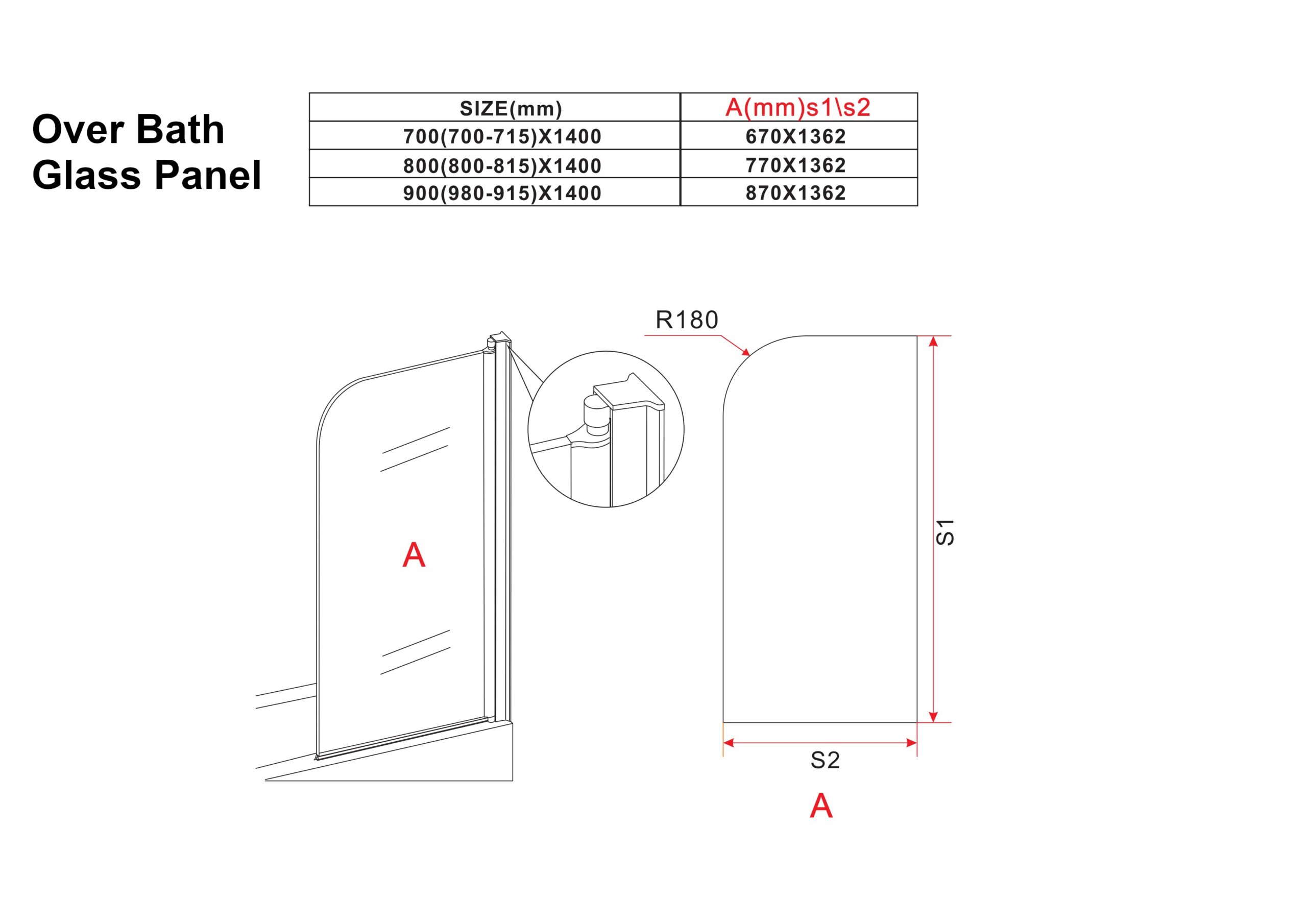 Over Bath Glass Swing Panel - Image 3